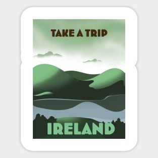 Ireland vintage style travel poster Sticker